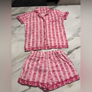 Pink Palm Puff Pajama set